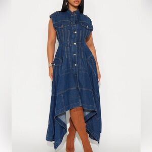 Denim High Low Dress size small